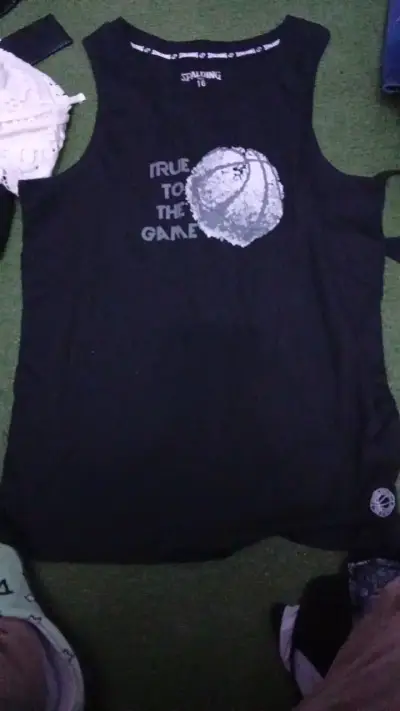 Polera sin mangas Spalding negra para deporte - miniatura 1