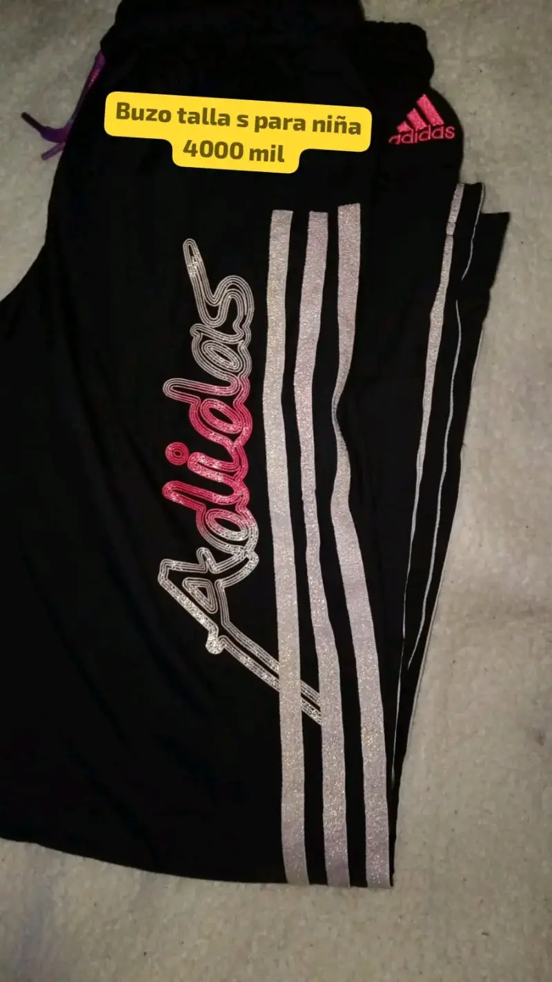 Pantalón buzo Adidas para niña talla S - 1
