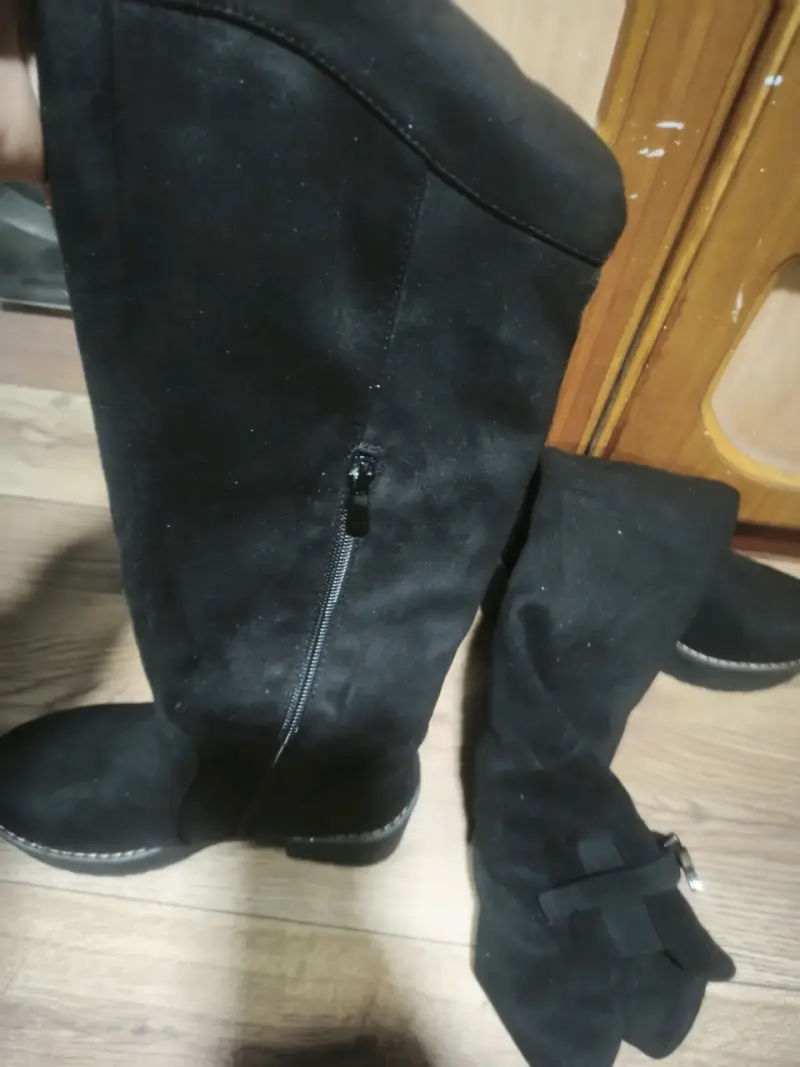 Botas negras de gamuza con plataforma - 2