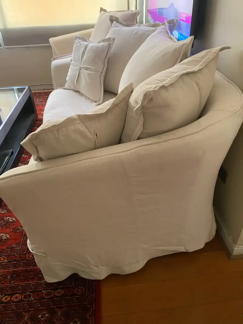 Juego de sofás Lary beige con cojines decorativos - 3