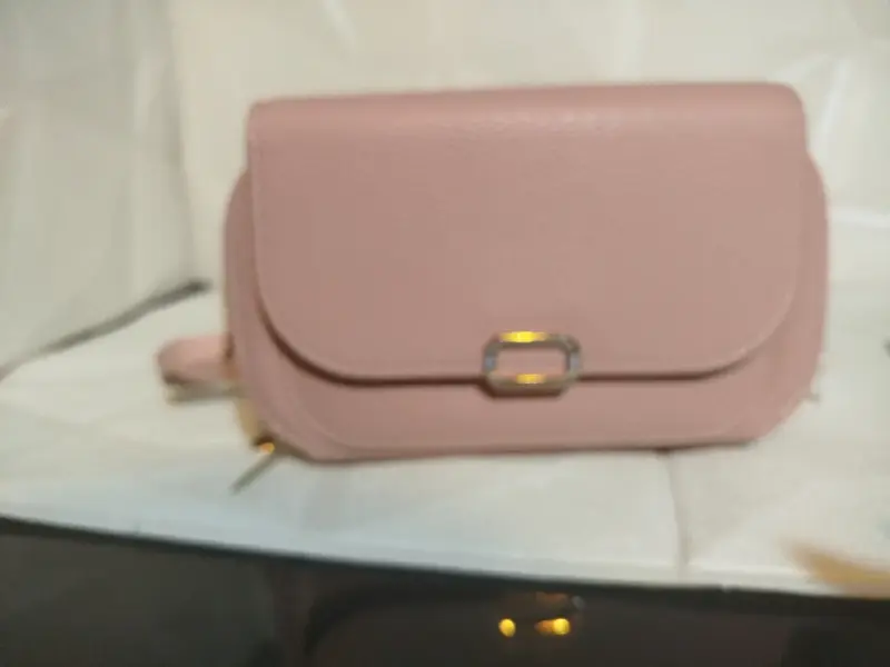 Cartera de mano azul con lazo decorativo - 5
