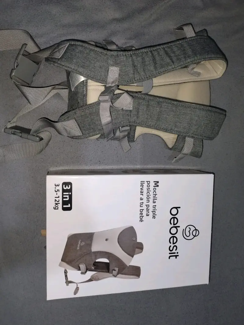 Mochila porta bebé Bebesit 3 en 1 gris - 1