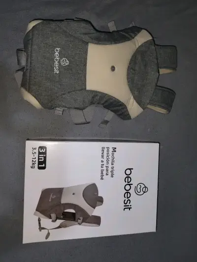 Mochila porta bebé Bebesit 3 en 1 gris - miniatura 2