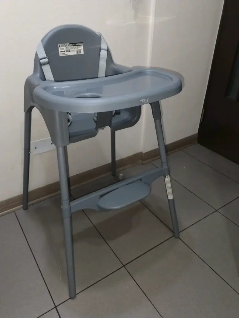 Silla de comer para bebé gris - 3