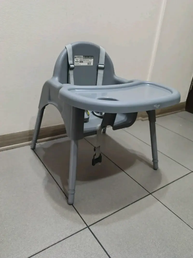 Silla de comer para bebé gris - 4