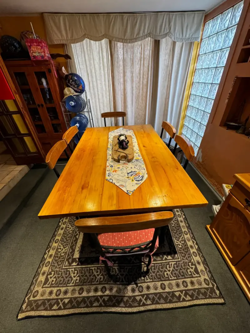 Comedor de madera con 6 sillas estilo etrusco - 4