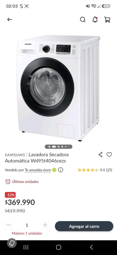 Lavadora Secadora Samsung 11kg/7kg Eco Bubble - miniatura 2