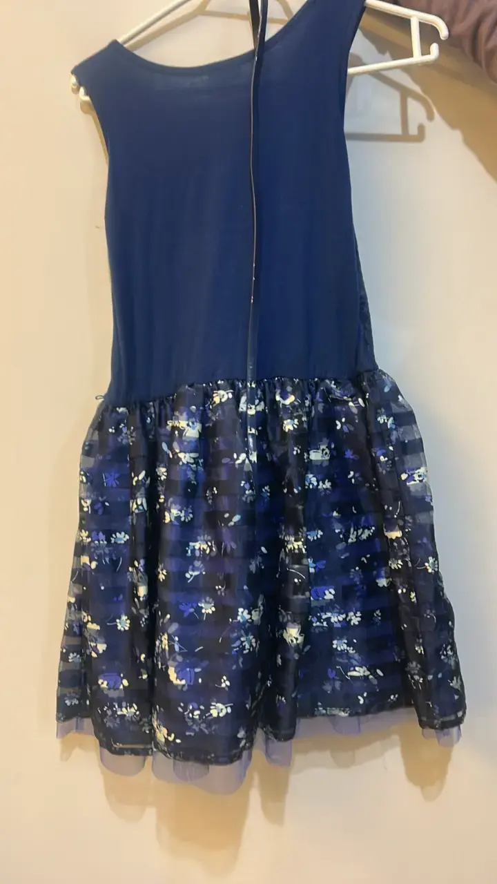 Vestido azul floral para niña talla XL - 2