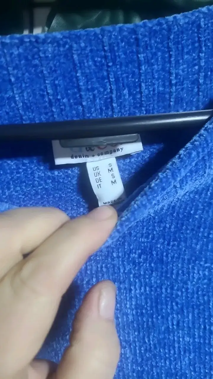 Suéter azul de punto para mujer talla M - 2