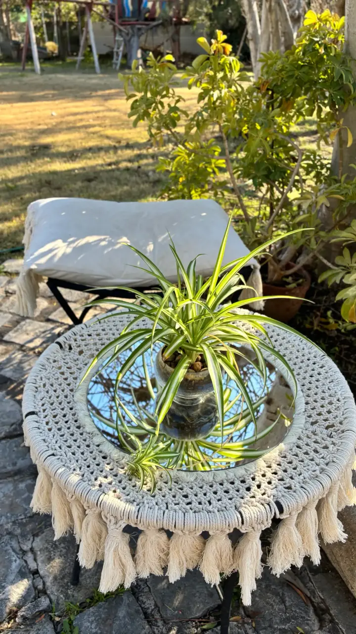 Conjunto Boho de Mesa y Banqueta en Macramé - 1