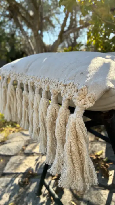 Conjunto Boho de Mesa y Banqueta en Macramé - miniatura 5
