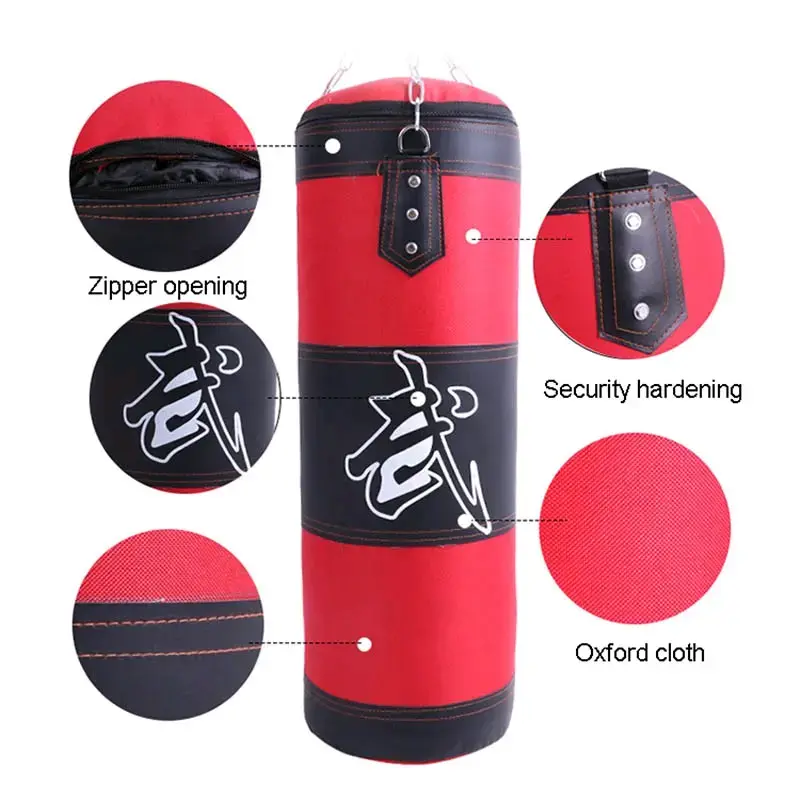 Saco de Boxeo Rojo con Cadena y Refuerzo 1.20 cm - 2