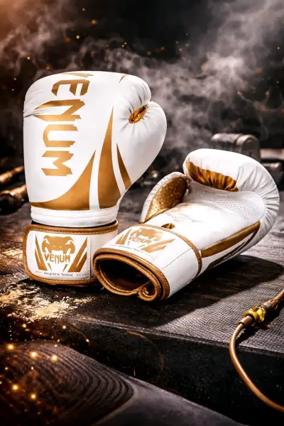 Guantes de Boxeo Venum Blancos y Dorados - miniatura 2