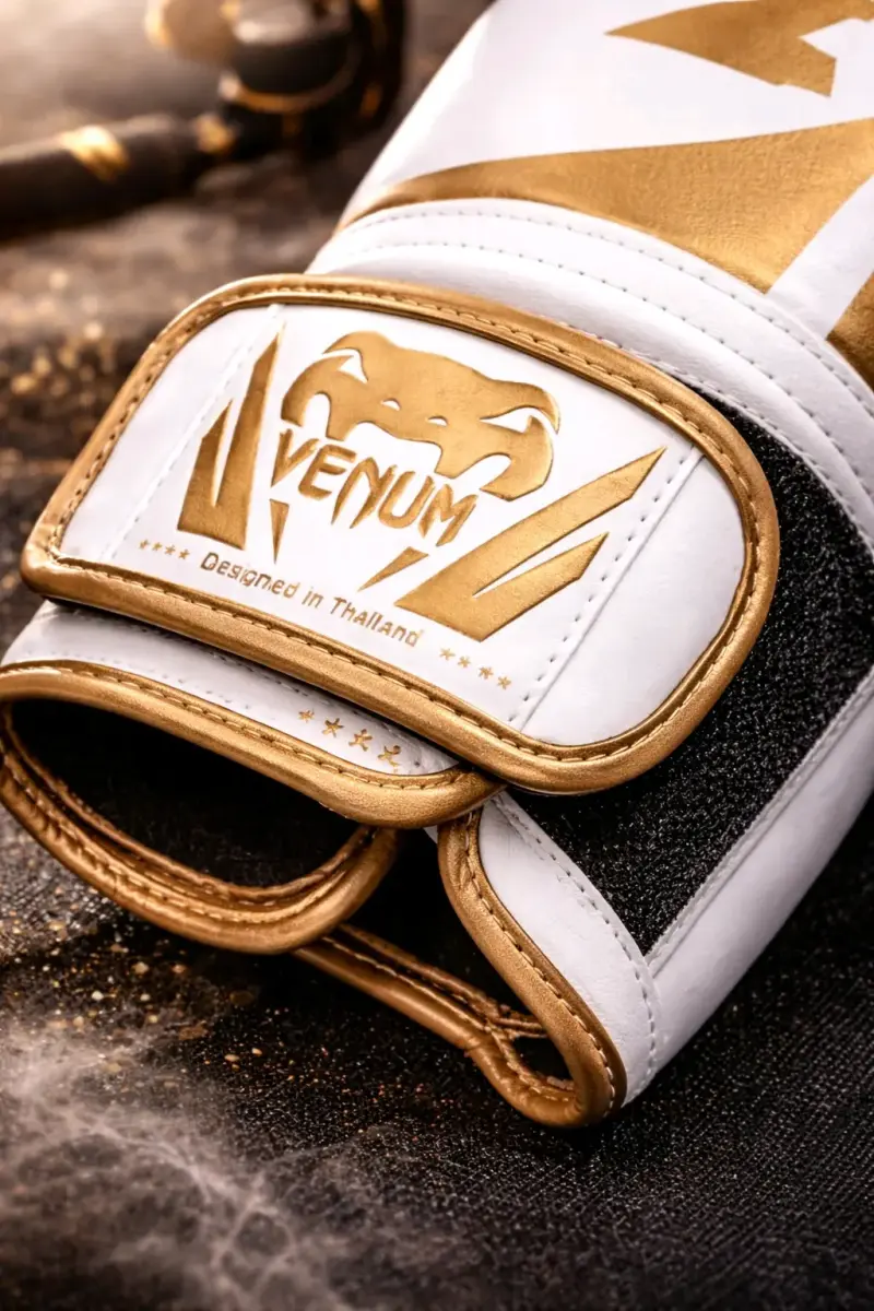 Guantes de Boxeo Venum Blancos y Dorados - 4