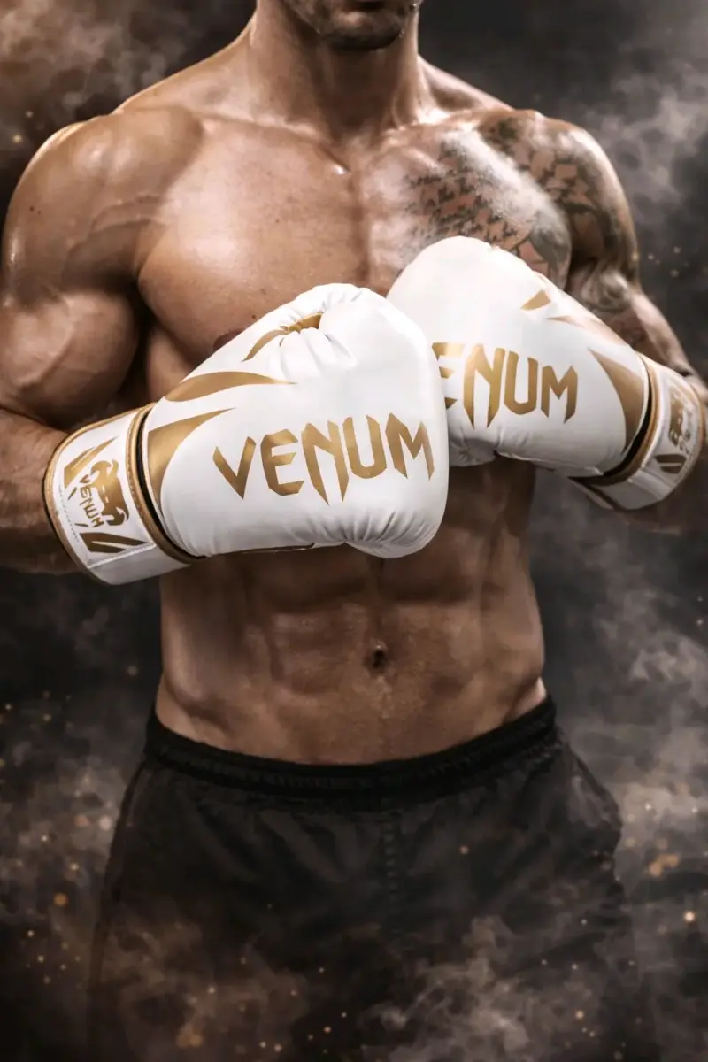 Guantes de Boxeo Venum Blancos y Dorados - 5