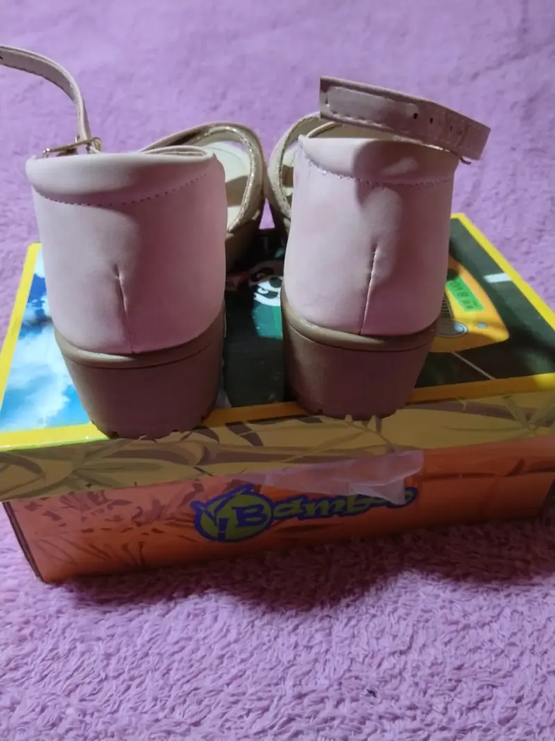 Sandalias de niña rosadas con tacón Bambina N° 34 - 1