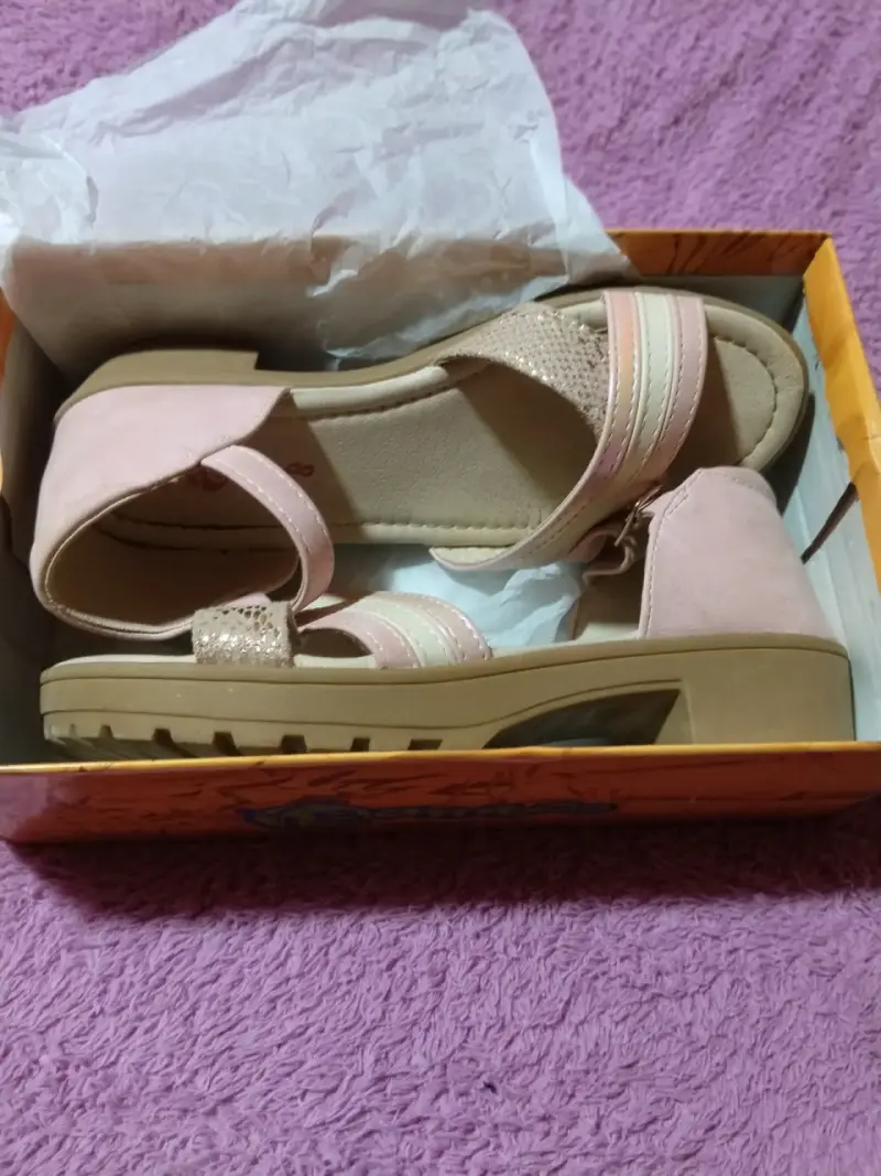 Sandalias de niña rosadas con tacón Bambina N° 34 - 2