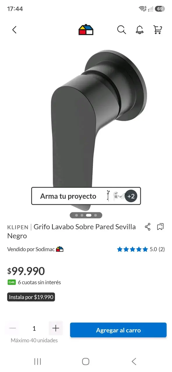 Grifo de Lavabo Negro Klipen Sevilla - 3