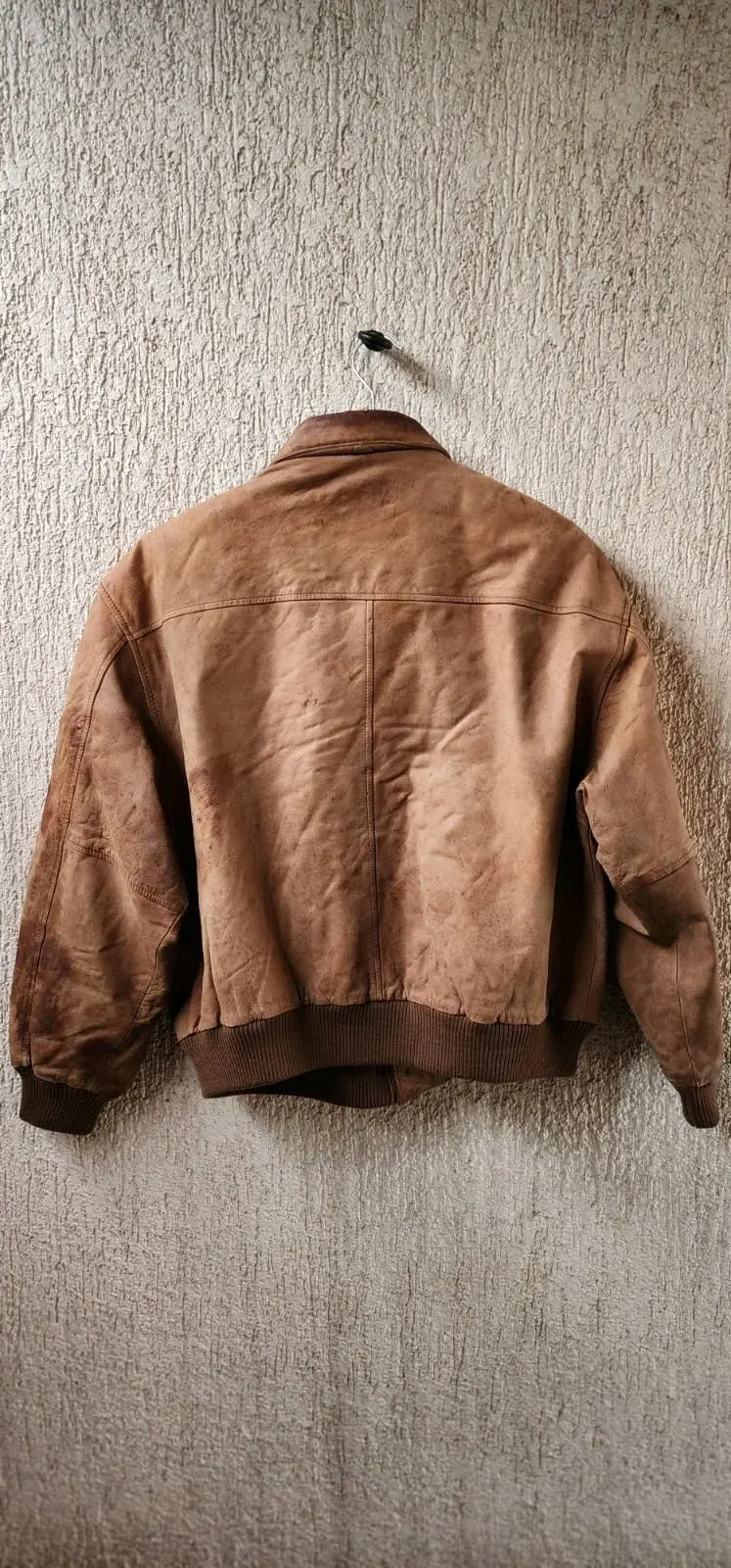 Chaqueta de cuero marrón vintage para hombre - 2