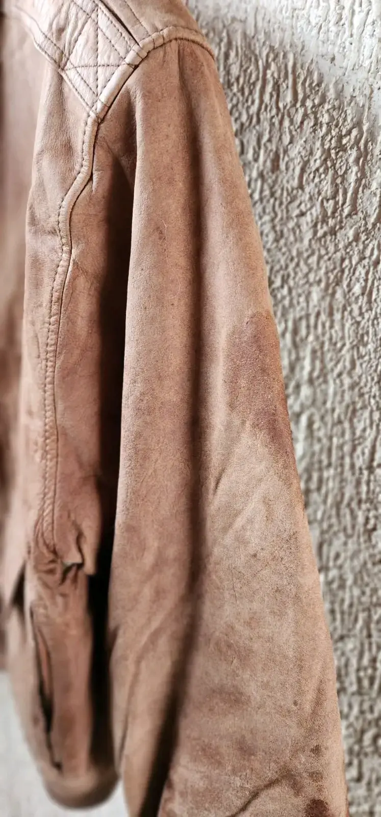 Chaqueta de cuero marrón vintage para hombre - 4