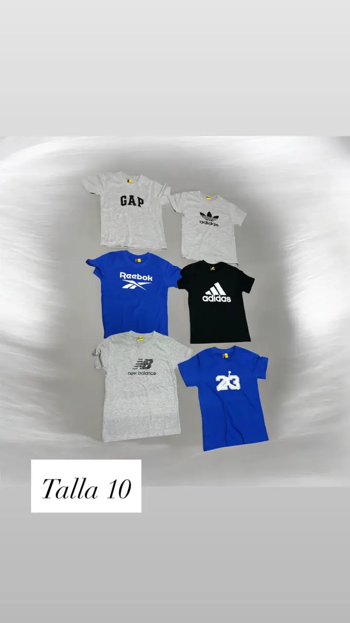 Pack de poleras de marcas variadas talla 10