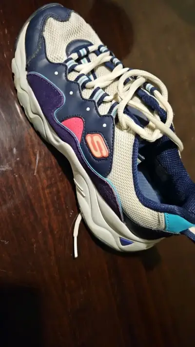 Zapatillas deportivas Skechers azul y blanco - miniatura 1