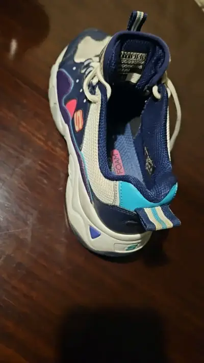 Zapatillas deportivas Skechers azul y blanco - miniatura 3