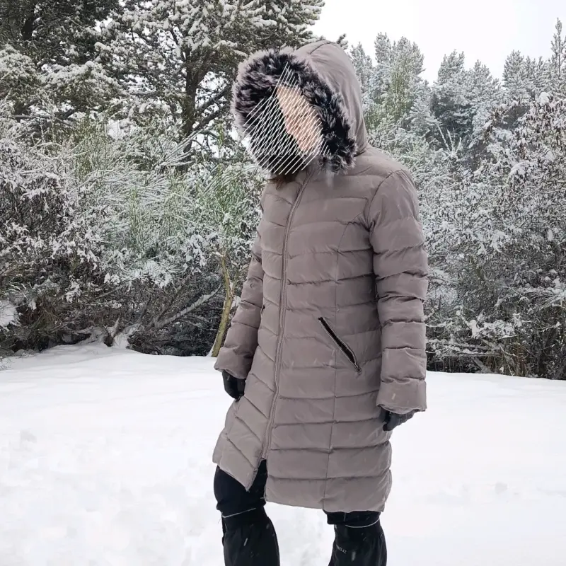 Parka larga acolchada para invierno
