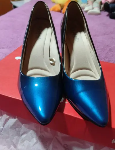 Zapatos de Tacón Azul y Negro para Mujer - miniatura 1