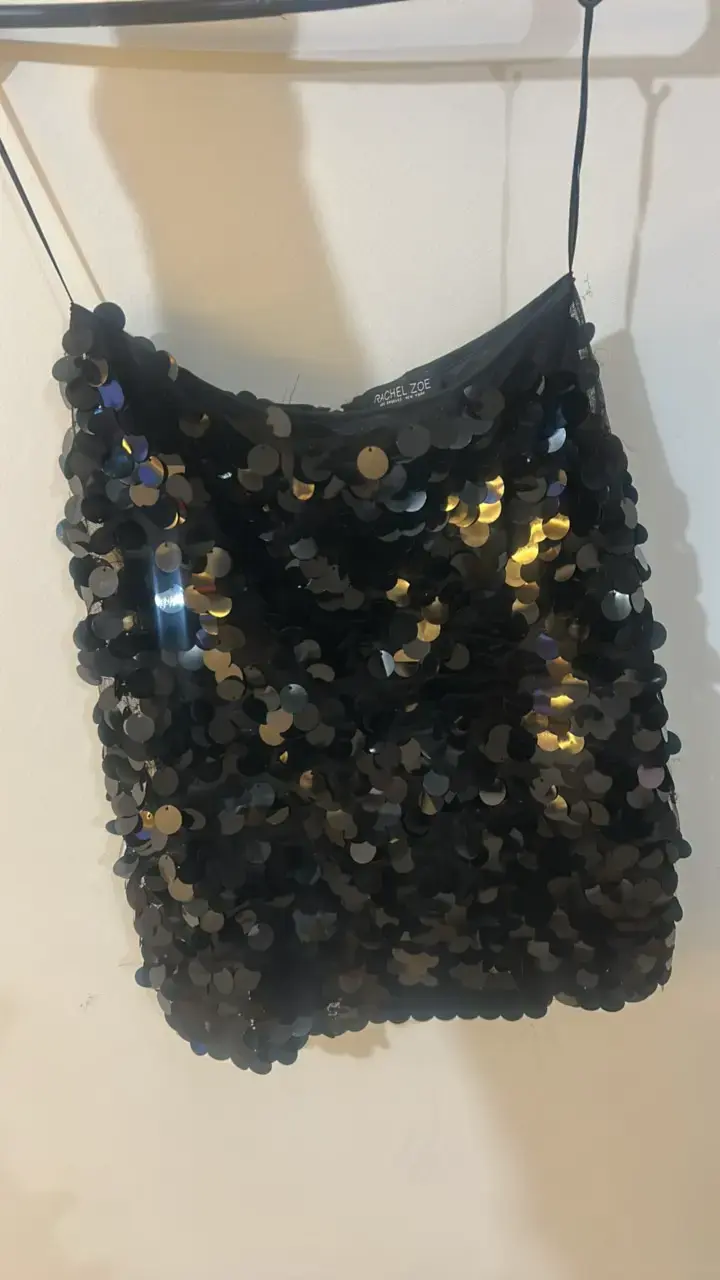 Falda de lentejuelas negra Rachel Zoe - 1