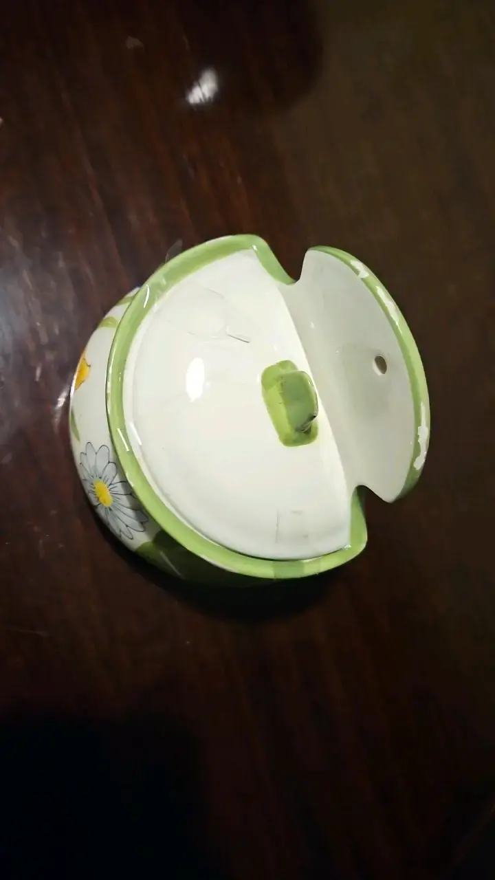 Salero o azucarero de cerámica pintado a mano - 2