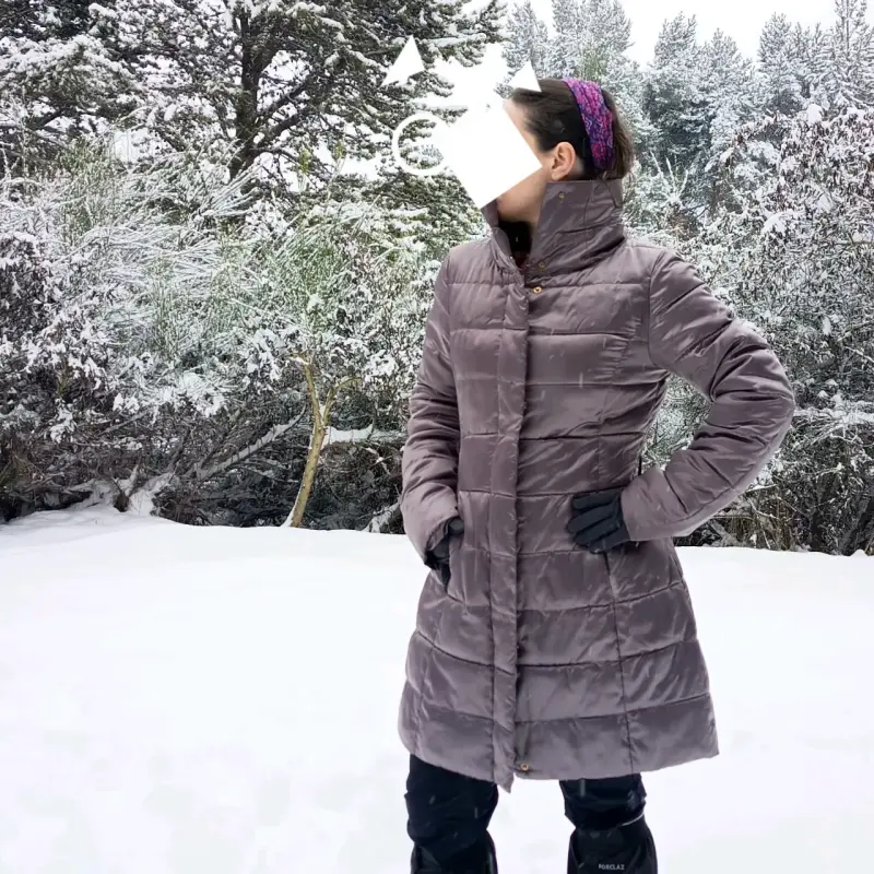 Parka larga acolchada Lìolà para mujer color gris