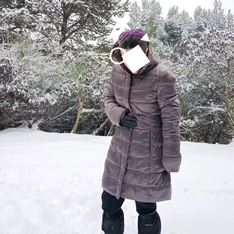 Parka larga acolchada Lìolà para mujer color gris - 2