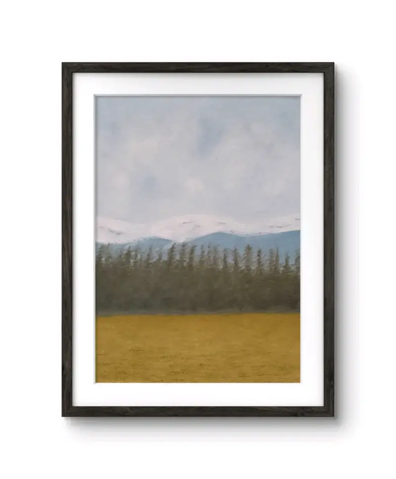 Cuadro Paisaje Montañoso con Marco Negro - 1