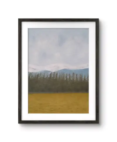 Cuadro Paisaje Montañoso con Marco Negro - miniatura 1