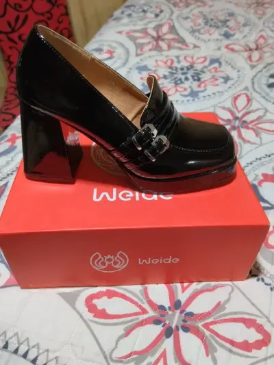Zapatos de tacón alto negros Weide elegantes - miniatura 1