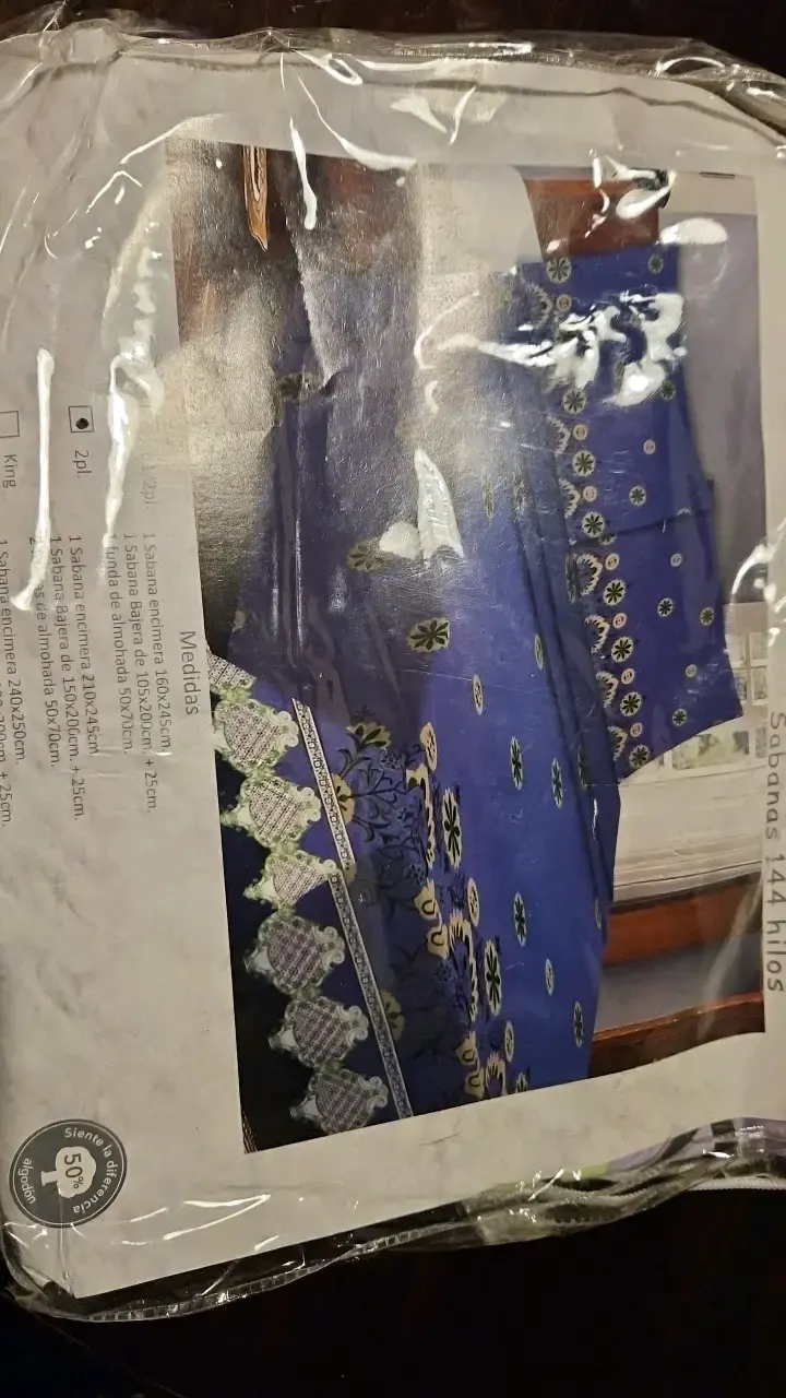 Juego de sábanas 2 plazas lila con diseño floral - 1