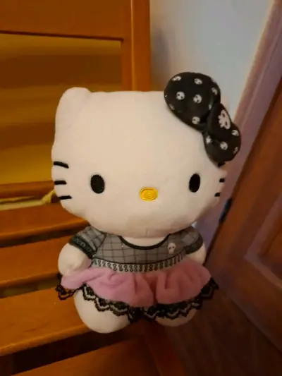 Peluche Hello Kitty con vestido rosa y lazo - miniatura 1