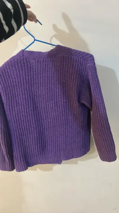 Cardigan morado de punto para niños H&M - miniatura 2