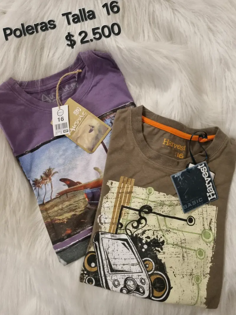 Lote de poleras manga larga para niños, varias ta - 3