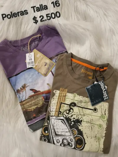 Lote de poleras manga larga para niños, varias ta - miniatura 3