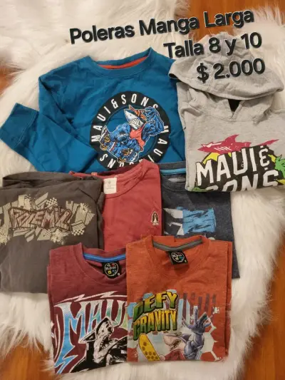 Lote de poleras manga larga para niños, varias ta - miniatura 8