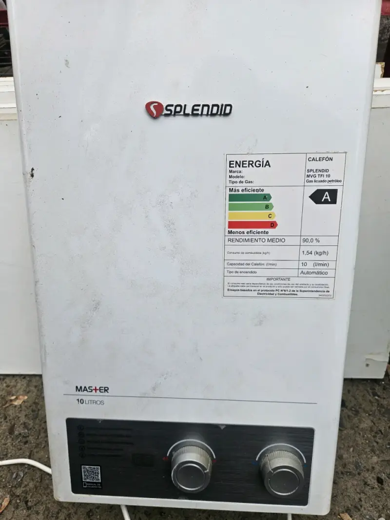 Calefón a gas licuado Splendid 10 litros