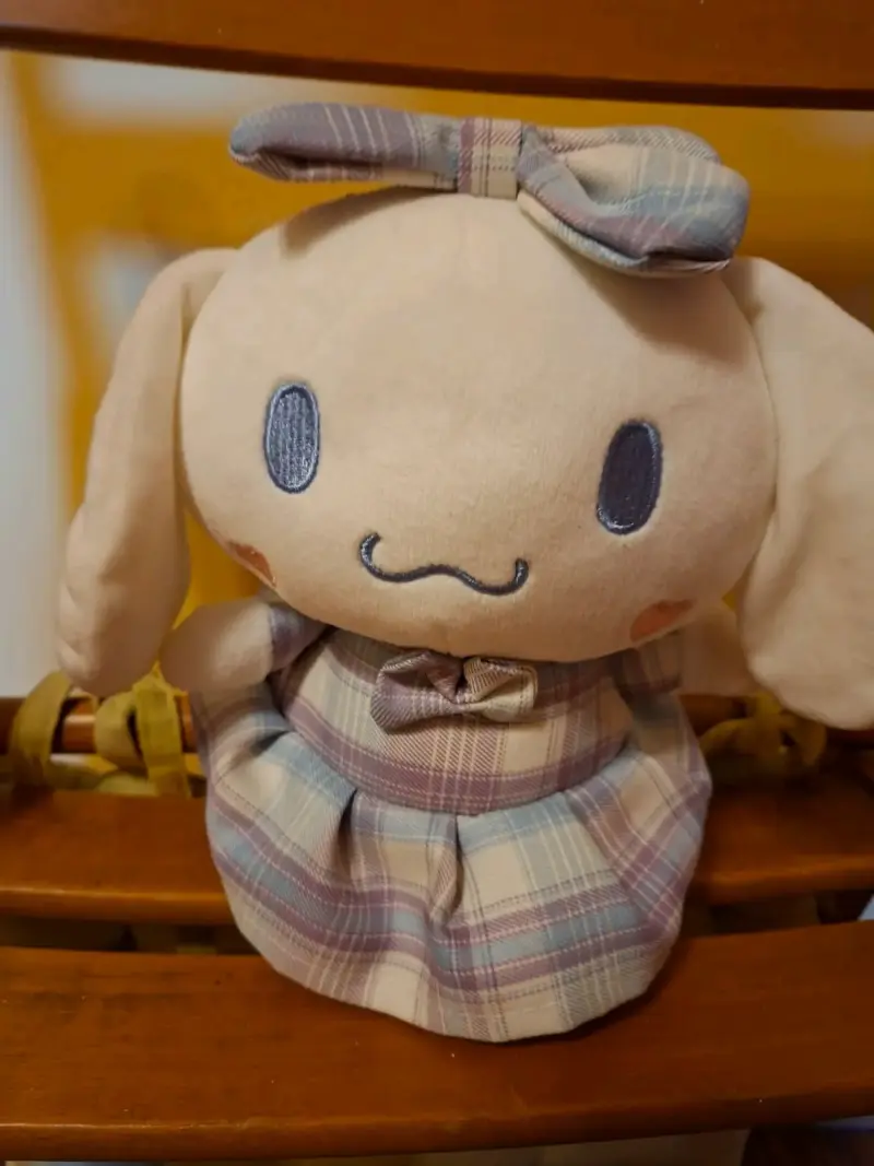 Peluche conejo con vestido a cuadros - 3