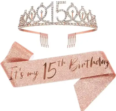 Tiara de cumpleaños con número y cinta - miniatura 3