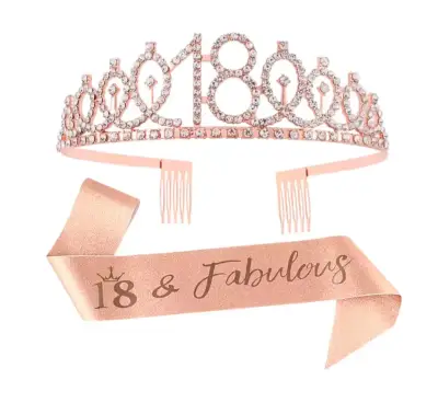 Tiara de cumpleaños con número y cinta - miniatura 4
