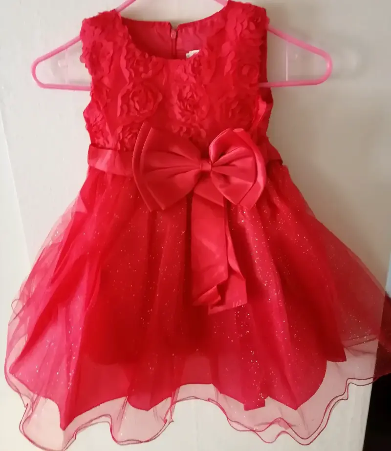 Vestido de fiesta para niña con lazo grande - 4