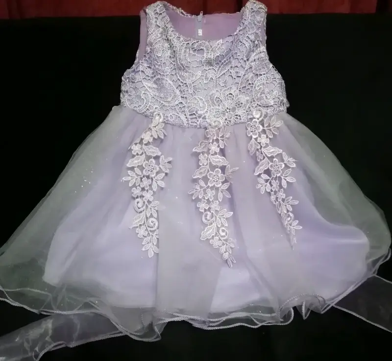Vestido de fiesta para niña con lazo grande - 5
