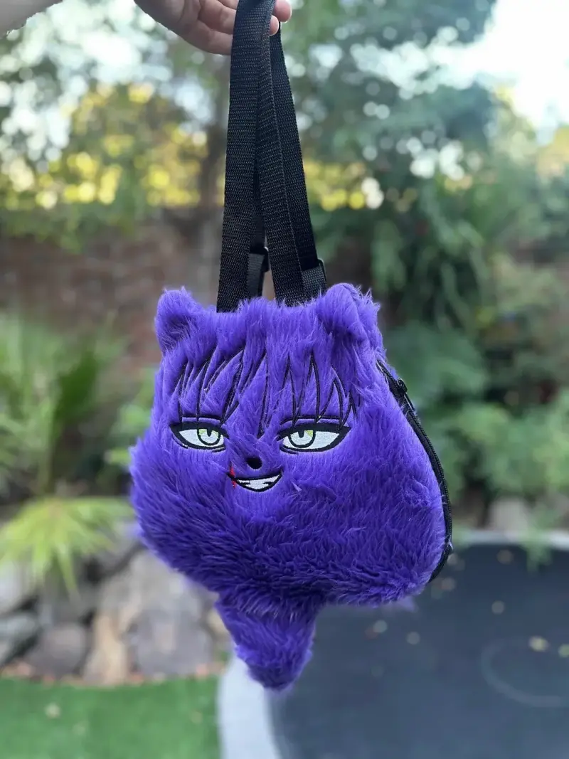 Mochila peluche gato negro con diseño divertido - 4
