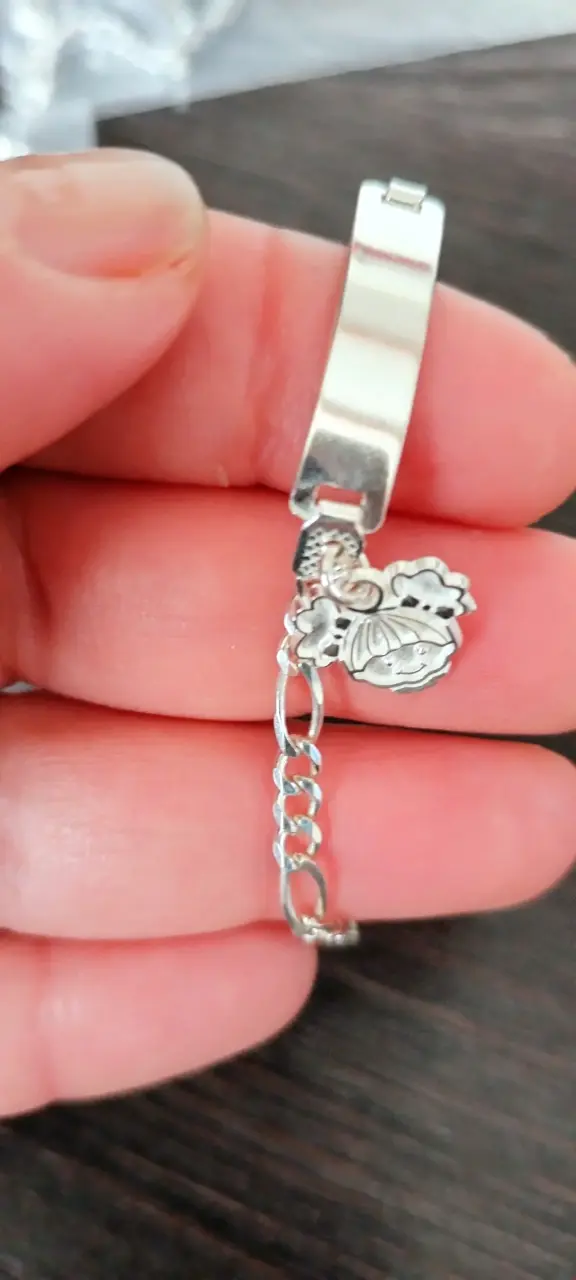 Pulsera de plata con diseño de niña o niño - 5